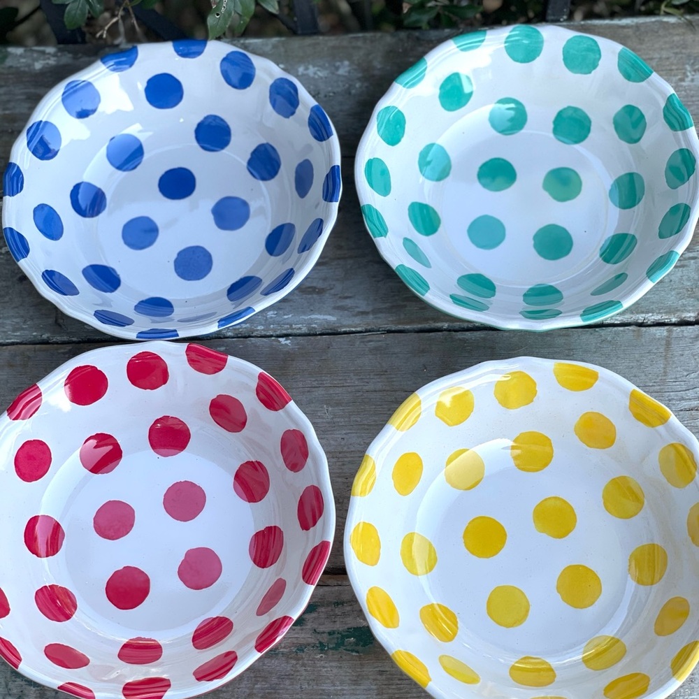 Jia Wei Lifestyle Aquatic Blue Stripe Melamine Bowls Set of 4